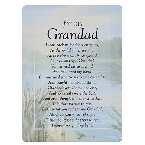 Graveside Memorial Cards - For My Grandad