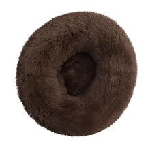 (Dark Coffee, Dia.60cm/23.6in) Pet Bed For Dog Cat Washable Fluffy Cushion Donut