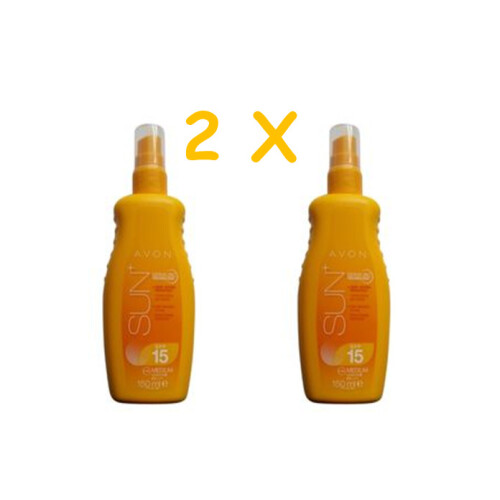 Avon 2 X Avon Sun+ Moisturising Sun Spray Spf15 150Ml