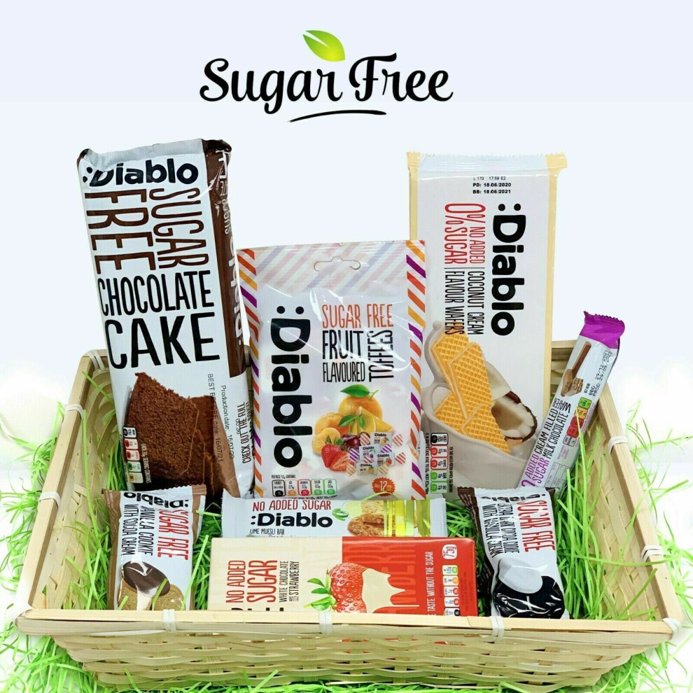 Diablo Diabetic Sugar Free Gift Hamper Box Sweets Cake Bar Bars Set