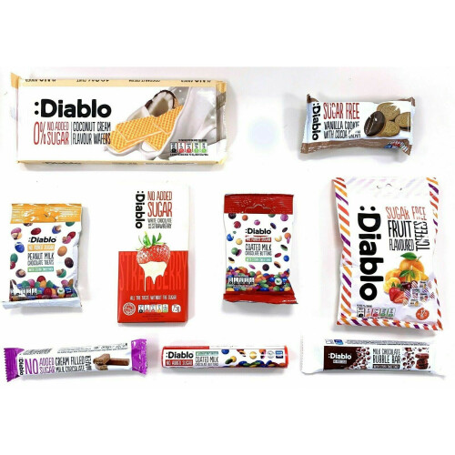 Diablo Diabetic Sugar Free Gift Hamper Box Sweets Chocolate Bar Set 2