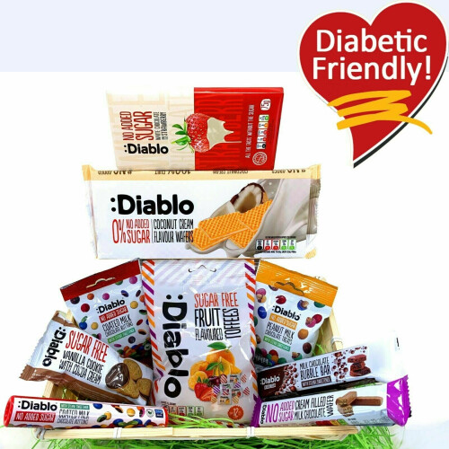 Diablo Diabetic Sugar Free Gift Hamper Box Sweets Chocolate Bar Set 1
