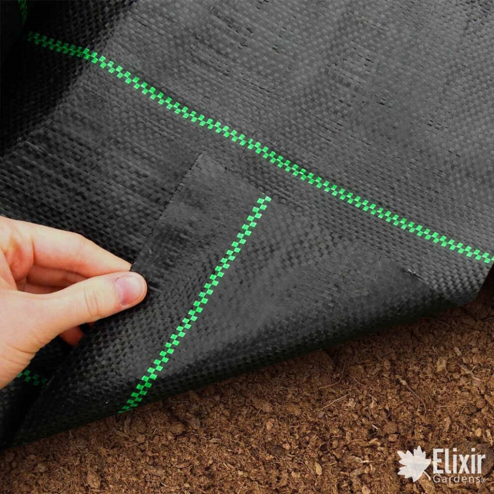 Elixir Garden Supplies (3M, 25M) Elixir Gardens | Woven Ground Cover / Landscape Fabric | Weed Control + Pegs