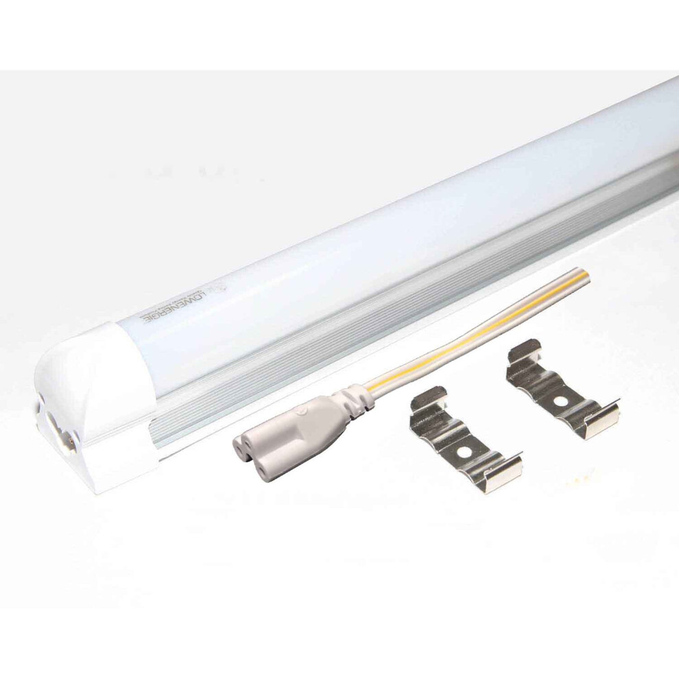 (3ft - 900mm, 4000K White - Frosted Cover) Integrated LED Tube Light T8/T12 Replacement Ceiling Energy Saving 3ft, 4ft, 5ft, 6ft White or Day White