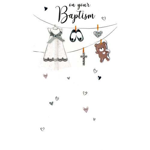 Baptism Congratulations Greeting Card Hand-Finished Champagne Range Cards