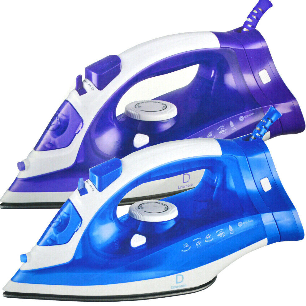 2600W BLUE CORDLESS CORDED NON STICK STEAM IRON WITH CERAMIC PLATE