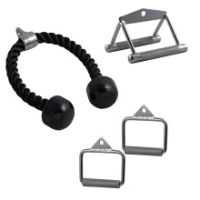 Multi Gym Cable Attachments Stirrup Handles Tricep Rope Seated Row Grip