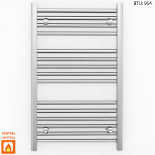 (550 x 800mm (BTU: 954)) Chrome Bathroom Designer Straight Towel Radiator