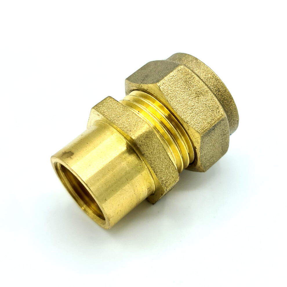 15Mm X G3/8 Female Coupler Adaptor Brass Compression Fittings Straight Connector 664697653156