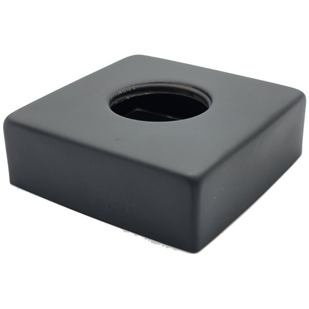 Photos - Shower System Invena Black Finished Steel Square Shaped Collar Basin Shower Bath Tap Cover Rosette 