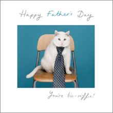 Father's Day You're Tie-Riffic! Cat Father's Day Greeting Card Woodmansterne