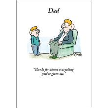 Thanks For Almost Everything Funny Father's Day Greeting Card Cordellcartoons