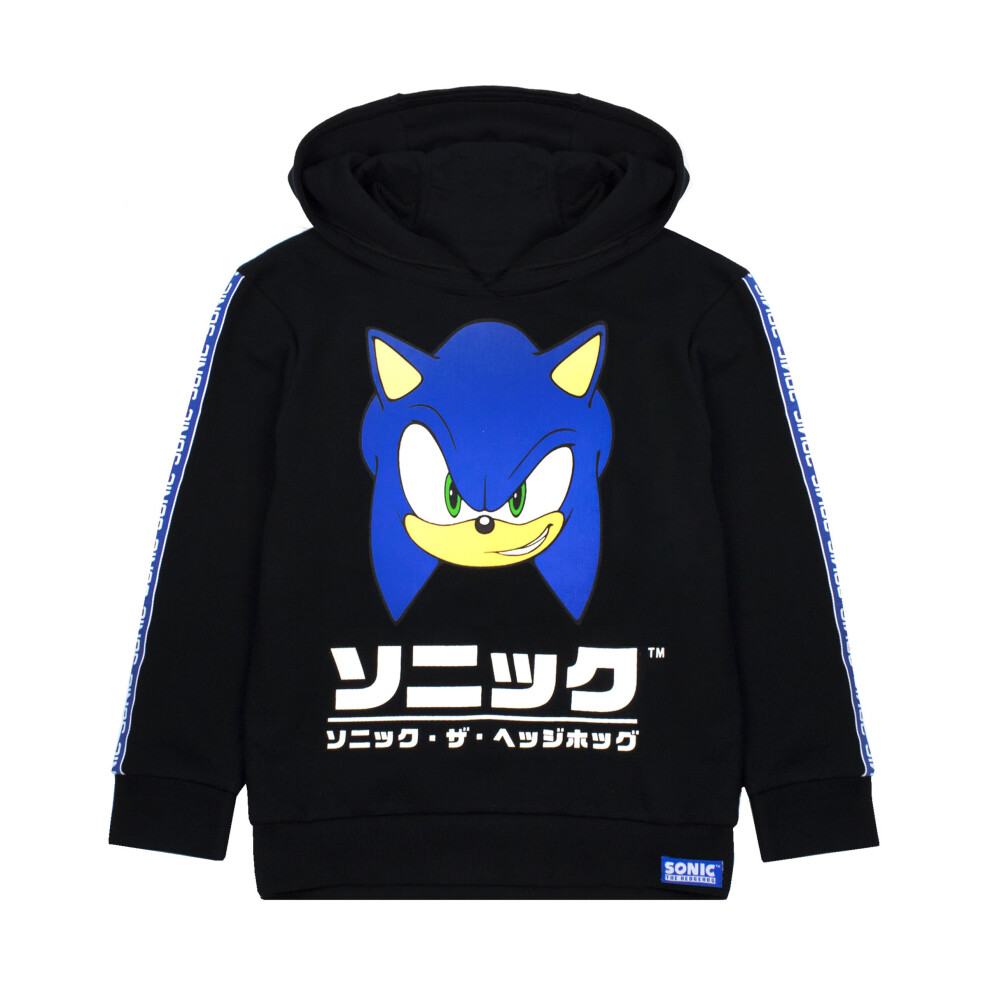 (5-6 Years) Sonic The Hedgehog Hoodie For Kids | Boys Japanese Gamer Black Sweater With Hood | Sonic Video Game Gift Merchandise