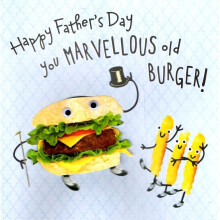 You Marvellous Old Burger Father's Day Card Embellished Greeting Cards