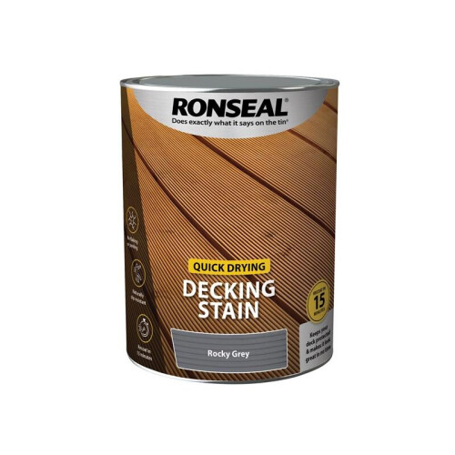 Ronseal Ronseal Quick Drying Decking Stain Rocky Grey 5 litre 39085