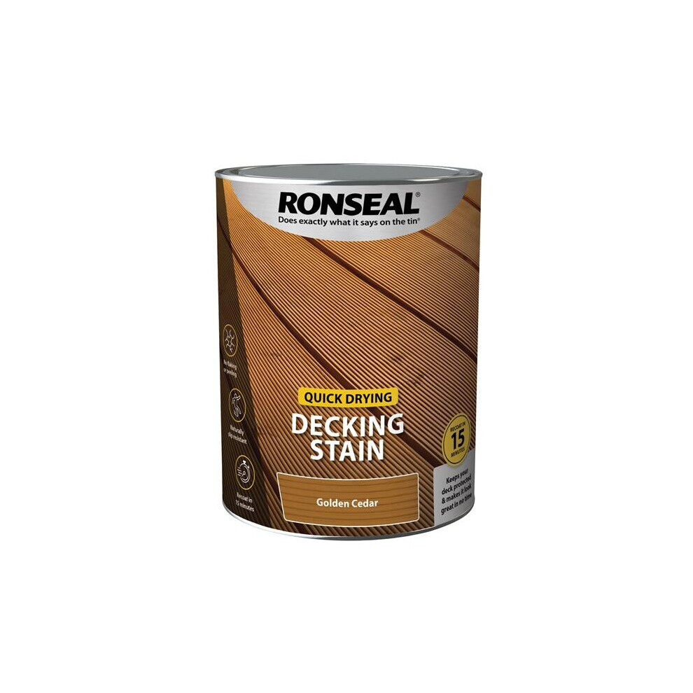 Ronseal Quick Drying Decking Stain Golden Cedar 5 litre 39081