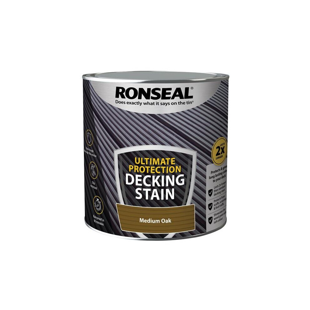 Ronseal Ultimate Protection Decking Stain Medium Oak 2.5 Litre 39114