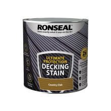 Ronseal Ultimate Protection Decking Stain - Country Oak, 2.5L (39110) Long-Lasting, Quick-Drying Finish