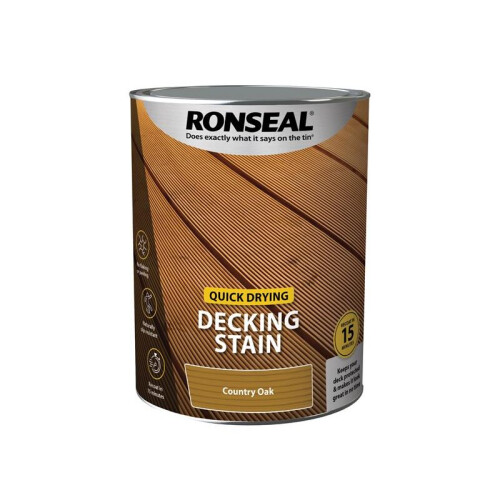 Ronseal Ronseal Quick Drying Decking Stain Country Oak 5 litre 39084
