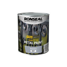 Ronseal Direct to Metal Paint Steel Grey Matt 750ml 39206