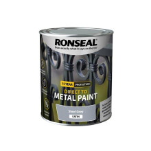 Ronseal Direct to Metal Paint Steel Grey Satin 750ml 39205