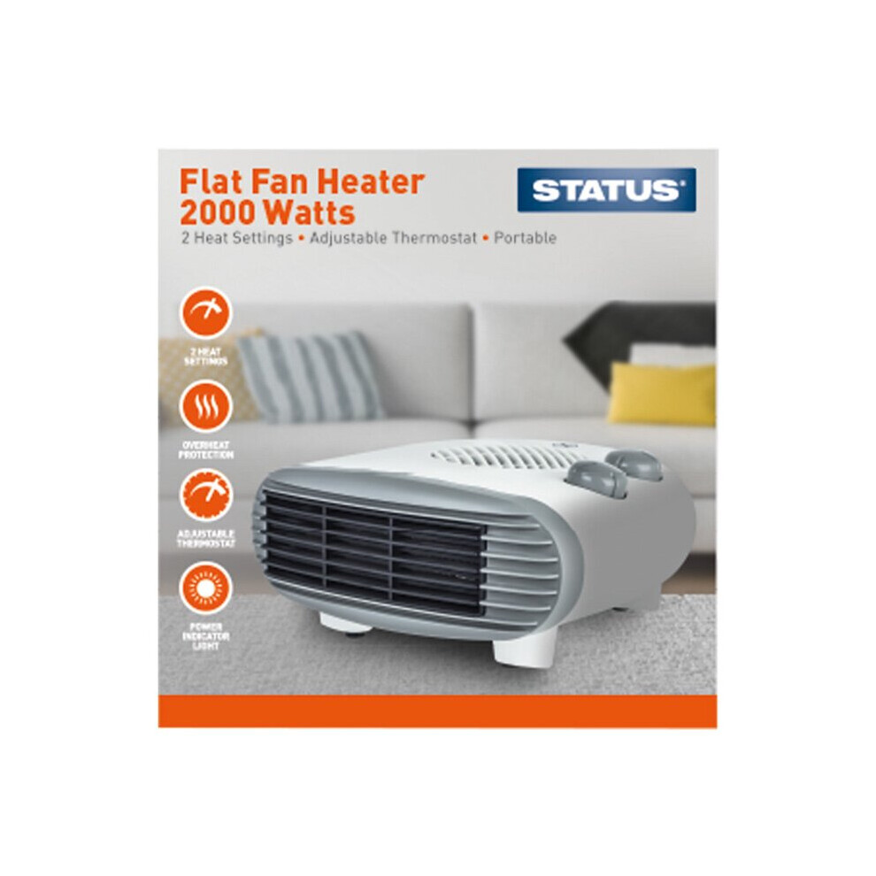 Status International Flat Fan Heater 2kW 2 Heat Settings FFH1P-2000W1PKB