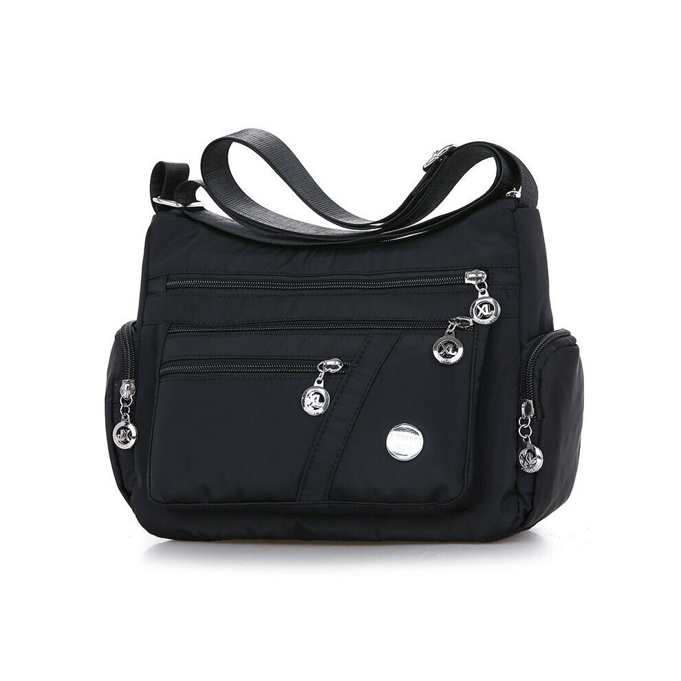 (Black) Women Waterproof Tote Messenger Handbag Shoulder Bag 
