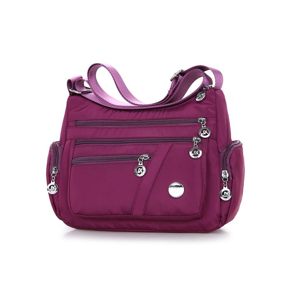 (Purple) Women Waterproof Tote Messenger Handbag Shoulder Bag 