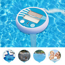 Solar Wireless Floating Pool Thermometer with Digital LCD Display, C/F, Rope Included, 9.33144E+12