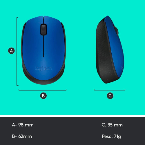Logitech Logitech M170 Wireless Mouse - Blue 1