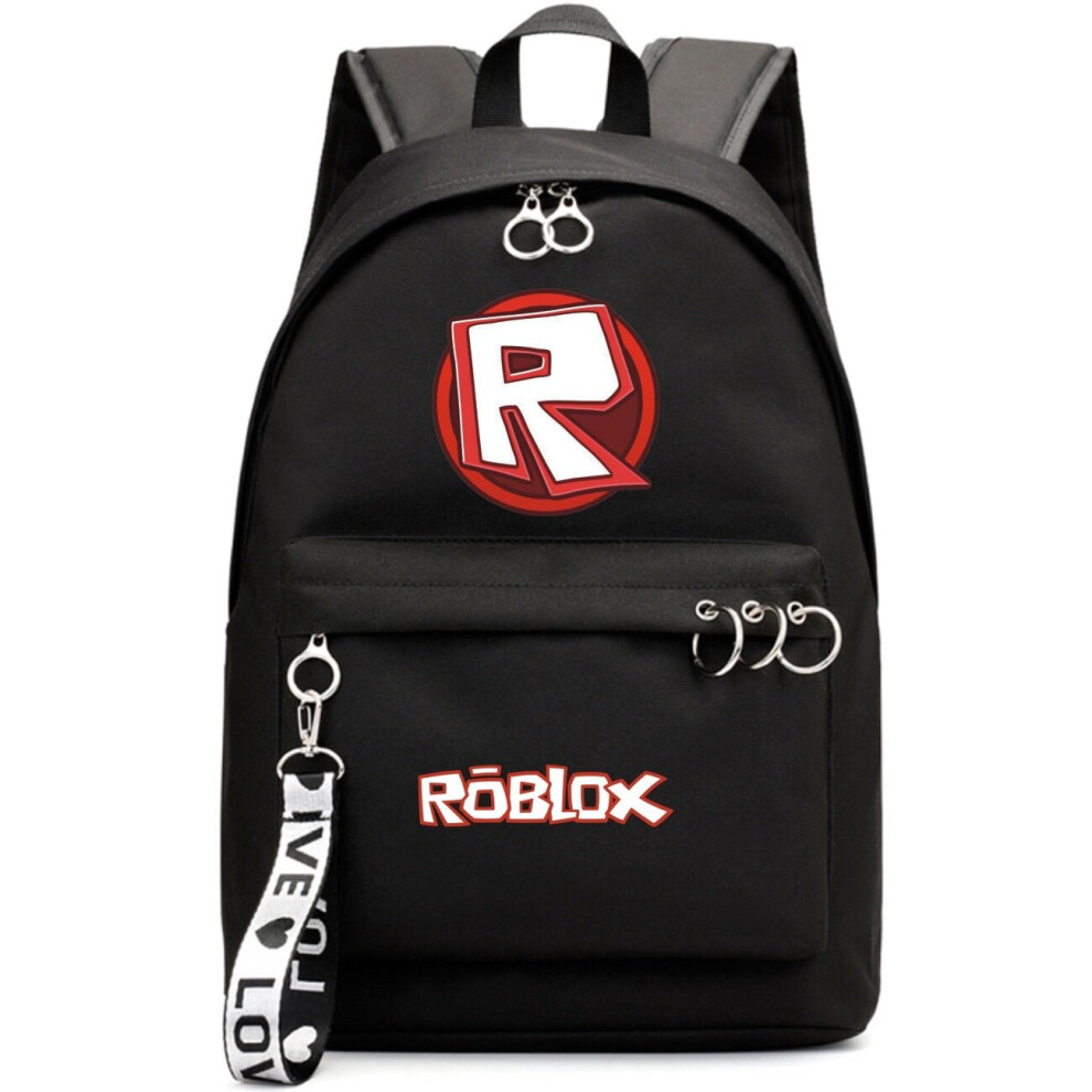 (#1 Black-R) Roblox Backpack Students School Bag Travel Bag Unisex