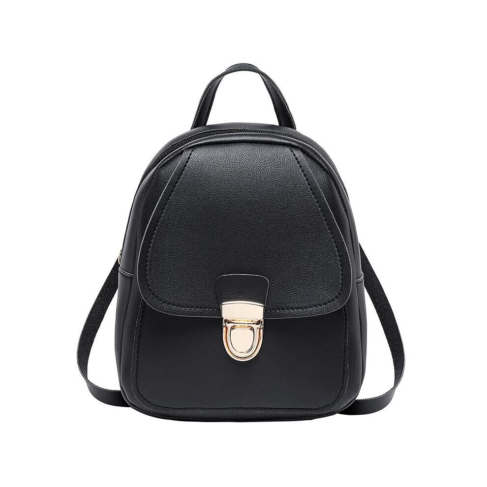(Black) Girls Mini Backpack PU Leather Schoolbag Handbag-image-OPC-P7CWRQJ-NEW