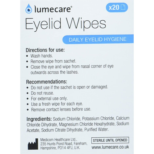 Lumecare Eyelid Wipes (4 Boxes, 80 Wipes) 1