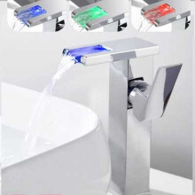 (Silver) Water Power LED Waterfall Faucet