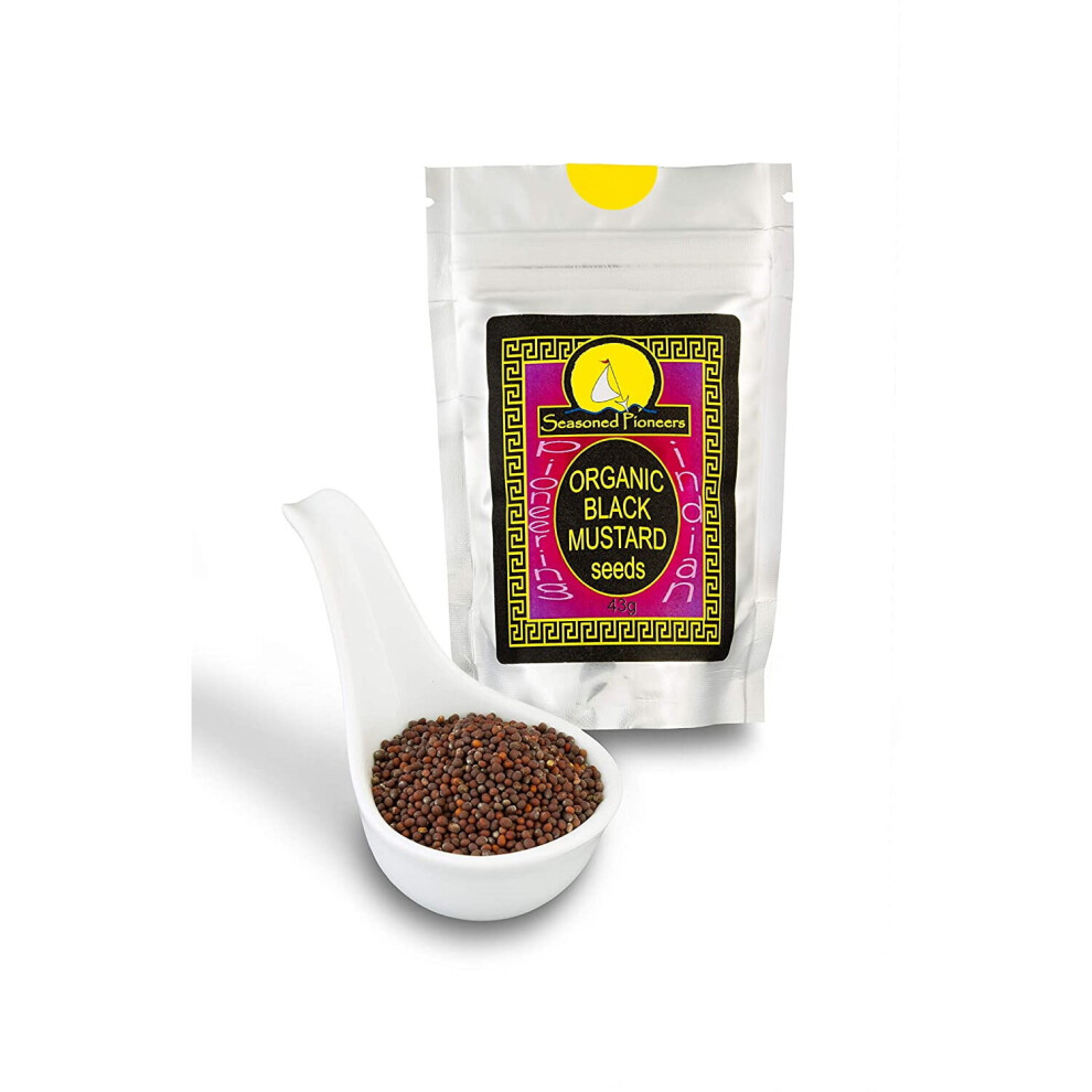 Seasoned Pioneers Organic Mustard Seeds Resealable Pouch Black