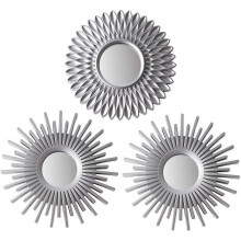 BONNYCO Wall Mirrors Pack of 3 Silver Mirrors for Living Room, Home Decor & Bedroom | Round Mirrors for Hanging and Wall Decor | Small Mirro