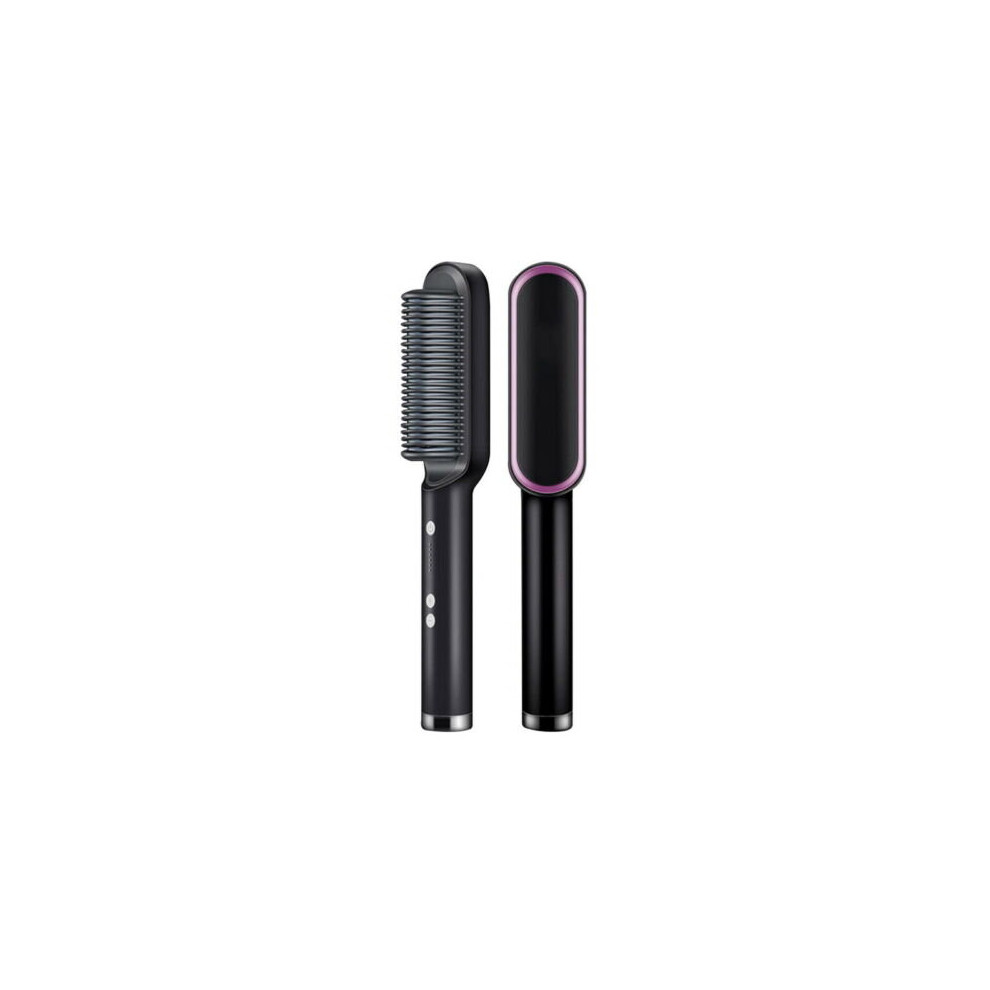 (Black) Hair Straightener Brush Comb Curlers Styler