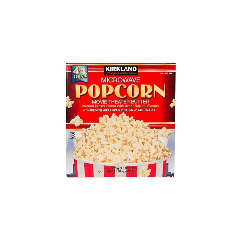 Kirkland Signature Microwave Popcorn 44-Count Box - Rich Butter Flavor, Ready In Minutes