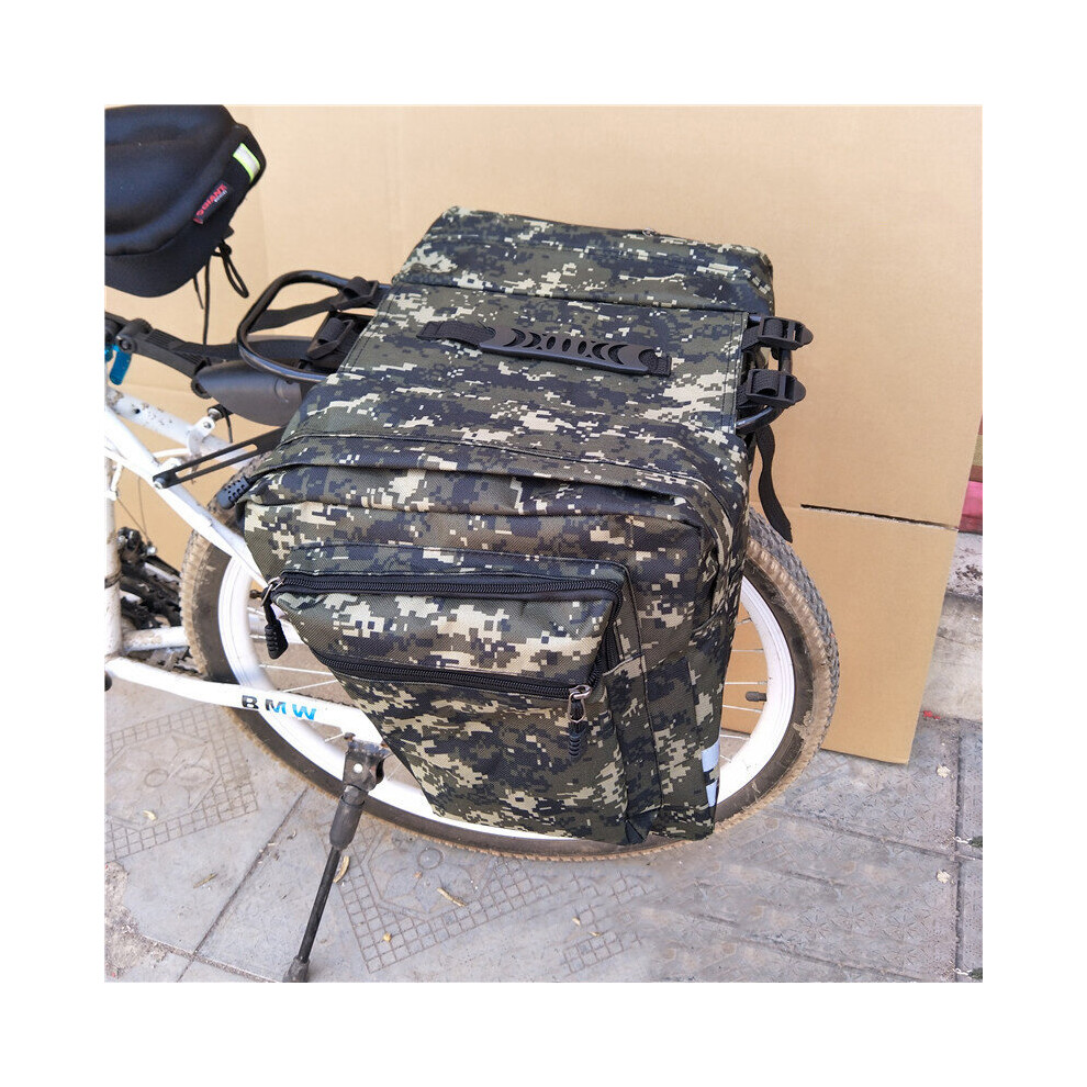 (Green) Camo Bicycle Rear Rack Seat Saddle Bag Bike Pack