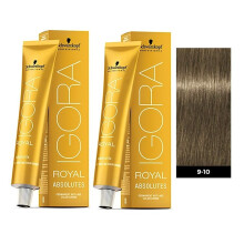 (2pks) Schwarzkopf Igora Royal 9-10 Extra Light Blonde Cendre Natural Permanent Color