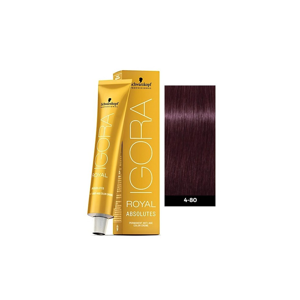 (1pks) Schwarzkopf Igora Royal 4-80 Medium Brown Red Natural Permanent Color