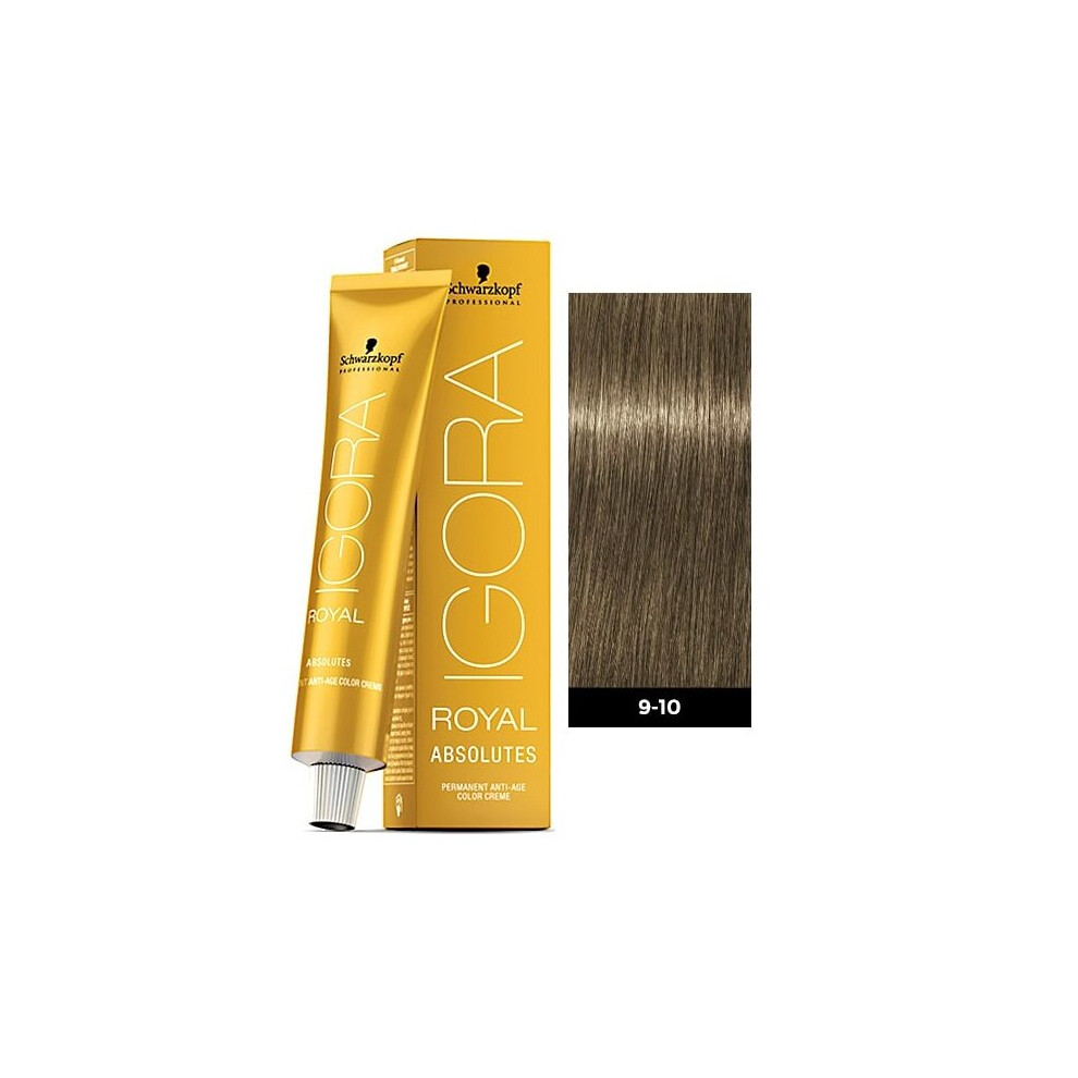 (1pks) Schwarzkopf Igora Royal 9-10 Extra Light Blonde Cendre Natural Permanent Color