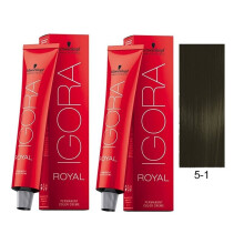 (2pks) Schwarzkopf Igora Royal 5-1 Light Brown Cendre Permanent Color