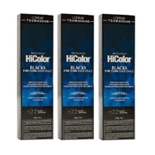 (H22 - (3pks)) L'Oreal HiColor H22 Black Sapphire BLACKS For Dark Hair Only