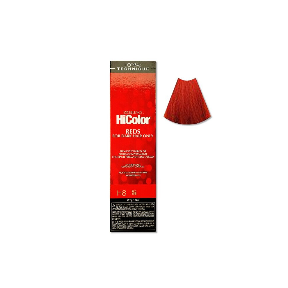 LâOrã©Al Paris Red (H8 Fire) H8 Fire L'oreal Excellence Hicolor S For Dark Hair Only