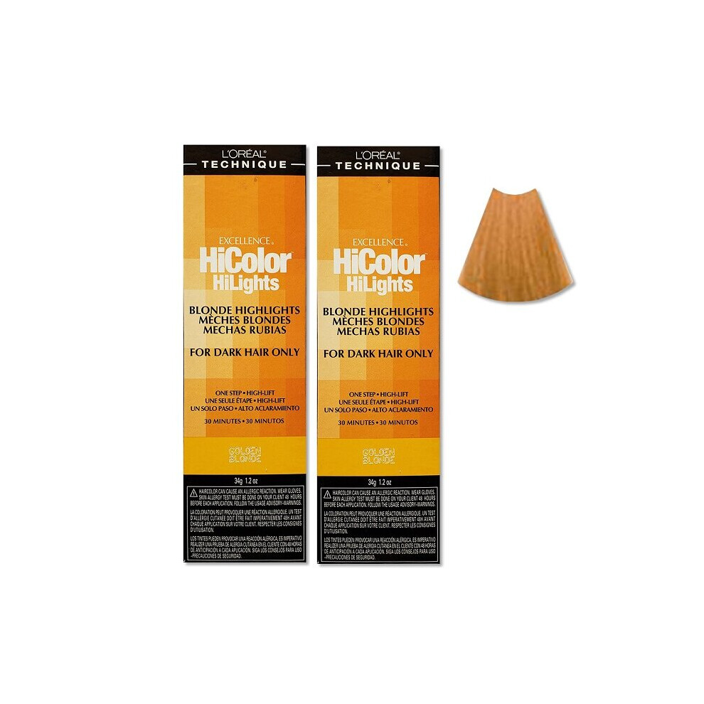 L’oréal Paris (Golden Blonde - (2Pks)) L'oreal Excellence Hicolor Golden Blonde Blonde Hilights For Dark Hair Only Cream