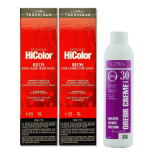 (H8(2)+Dev(Vol.30)8oz) H8 Red Fire L'Oreal Excellence HiColor REDS For Dark Hair Only