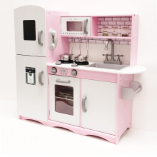 (Grey/Pink) M2S Kids Wooden Play Kitchen Sounds & Lights