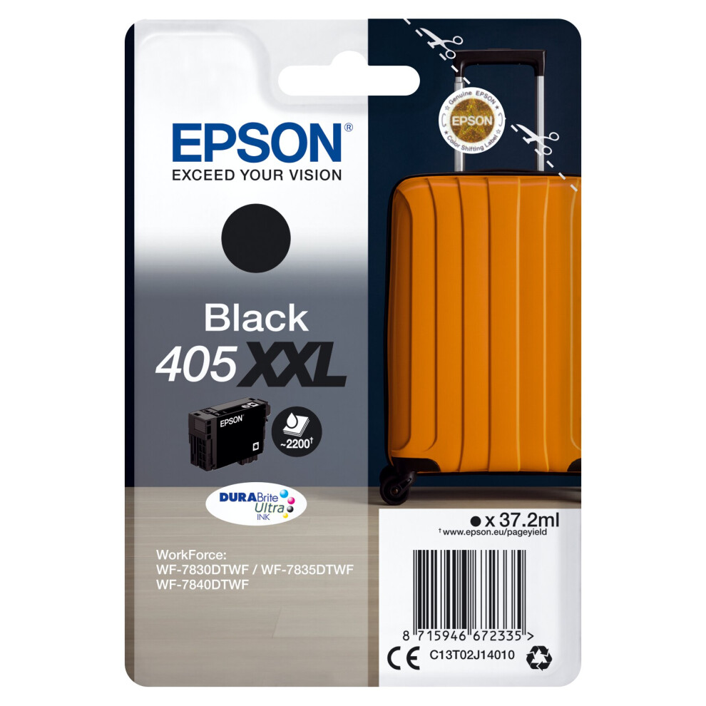 Epson C13t02j14020 (405 Xxl) Ink Cartridge Black, 2.2K Pages, 37Ml