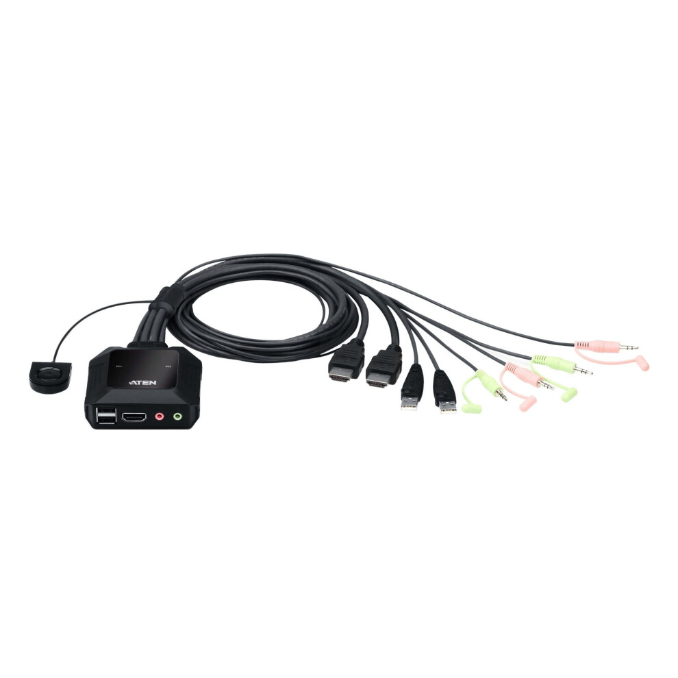Aten W125987488 CS22H-AT 2-Port USB 4K HDMI Cable KVM  Switch with Remote Po ~E~ - Image 9